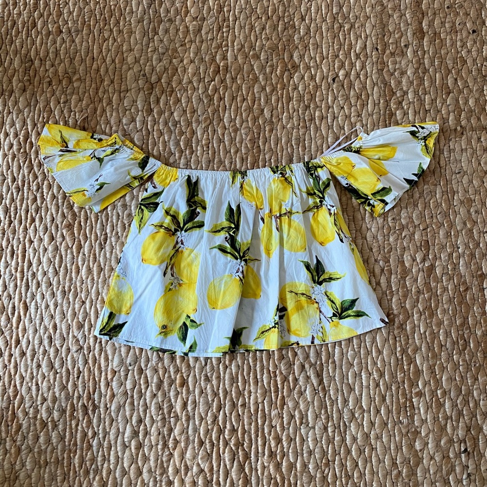 Off the shoulder lemon top